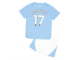 Manchester City Kevin De Bruyne #17 Hjemmebanesæt Børn 2023-24 Kort ærmer (+ korte bukser)
